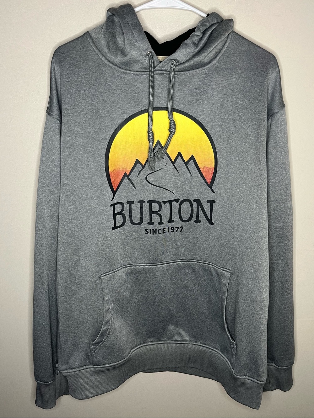 Burton Men’s Size XL Dryride Gray Logo Pullover Hoodie Sweatshirt Pockets EUC